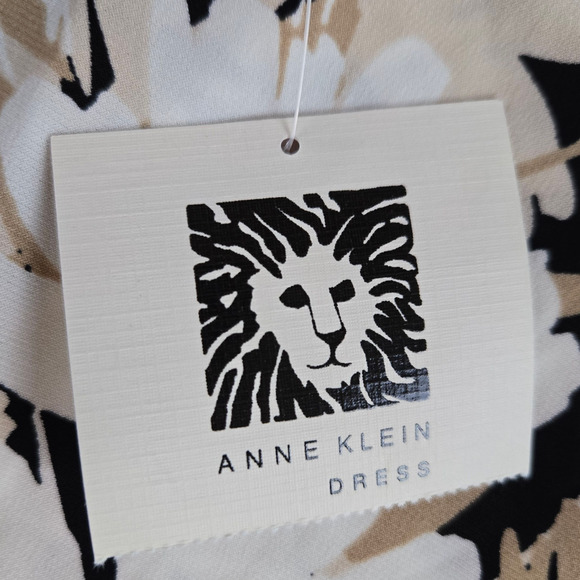 Anne Klein Khaki Multi Floral Ruffle Sleeve Workwear Shift Dress Size 2 NWT - Picture 7 of 10